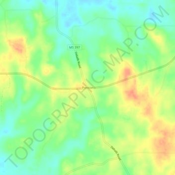 Mappa topografica Preston, altitudine, rilievo