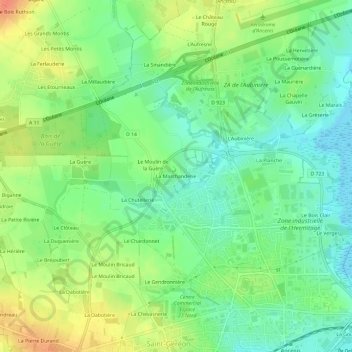 Mappa topografica La Marchanderie, altitudine, rilievo