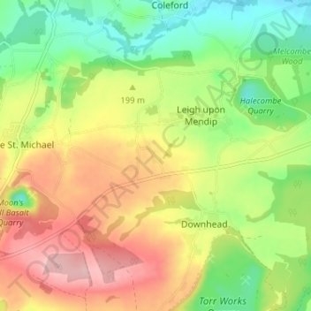 Mappa topografica Tadhill, altitudine, rilievo