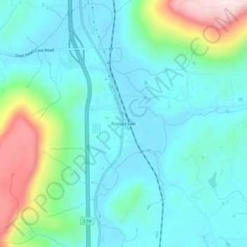 Mappa topografica Rising Fawn, altitudine, rilievo
