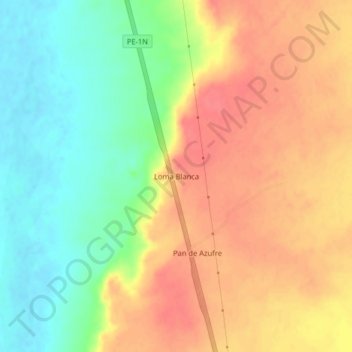 Mappa topografica Loma Blanca, altitudine, rilievo