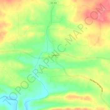 Mappa topografica Langley, altitudine, rilievo