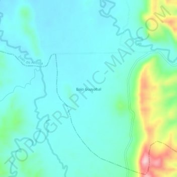 Mappa topografica Bajo Guayabal, altitudine, rilievo