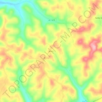 Mappa topografica Acorn, altitudine, rilievo
