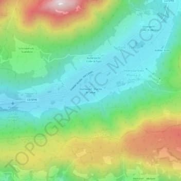 Mappa topografica Durna In Selve, altitudine, rilievo