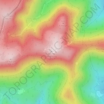 Mappa topografica Rocher de Mutzig, altitudine, rilievo