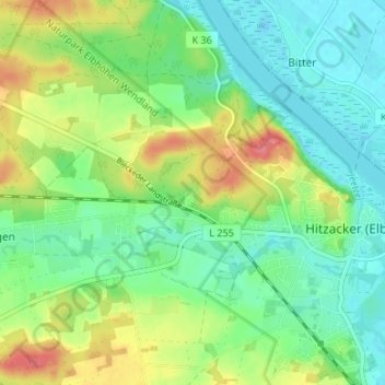 Mappa topografica Eichengrund, altitudine, rilievo