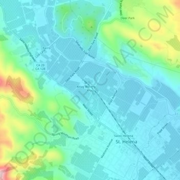 Mappa topografica Krug, altitudine, rilievo