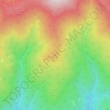 Mappa topografica Brat, altitudine, rilievo
