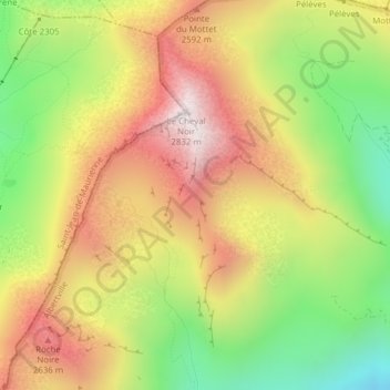 Mappa topografica La Frasse, altitudine, rilievo