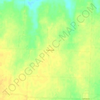 Mappa topografica Post Oak, altitudine, rilievo