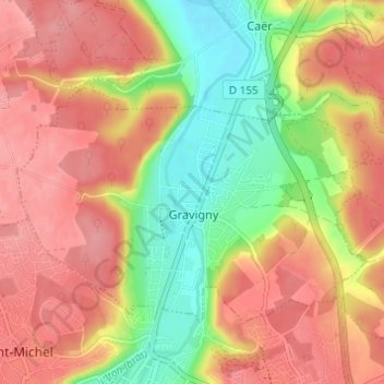 Mappa topografica La Friche Patey, altitudine, rilievo