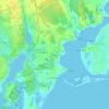 Mappa topografica Cotuit, altitudine, rilievo
