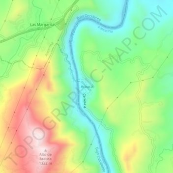Mappa topografica Arauca, altitudine, rilievo