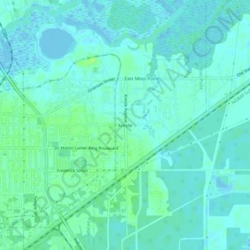 Mappa topografica Kreole, altitudine, rilievo
