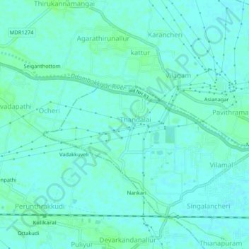 Mappa topografica Meppadi, altitudine, rilievo