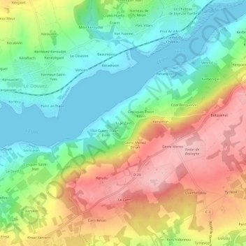 Mappa topografica Ty ar Zant, altitudine, rilievo