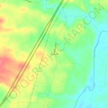 Mappa topografica Saginaw, altitudine, rilievo