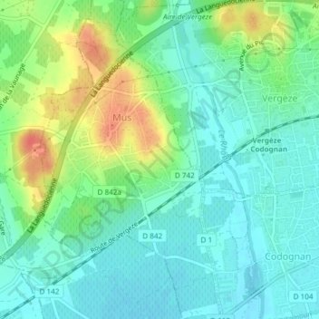 Mappa topografica Les Brezines, altitudine, rilievo