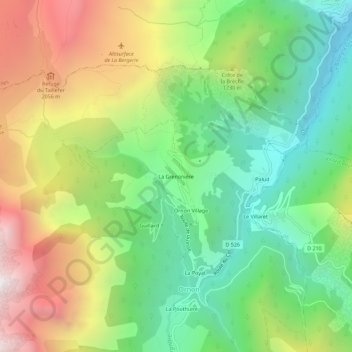 Mappa topografica La Grenonière, altitudine, rilievo