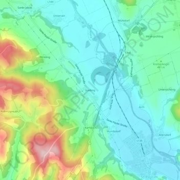 Mappa topografica Stadling, altitudine, rilievo