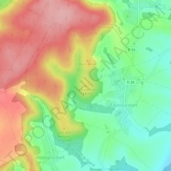 Mappa topografica La Garenne, altitudine, rilievo