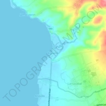 Mappa topografica Agpangi, altitudine, rilievo