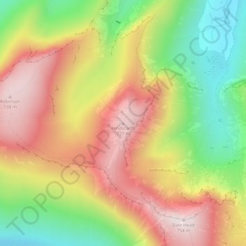 Mappa topografica Hindscarth, altitudine, rilievo