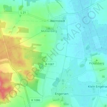 Mappa topografica Neu Wernstedt, altitudine, rilievo
