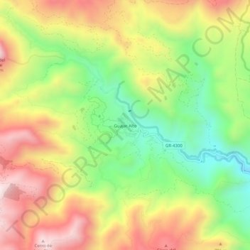 Mappa topografica Guájar Alto, altitudine, rilievo