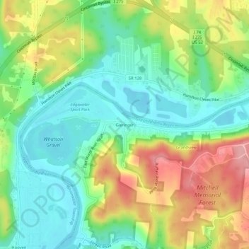 Mappa topografica Gieringer, altitudine, rilievo