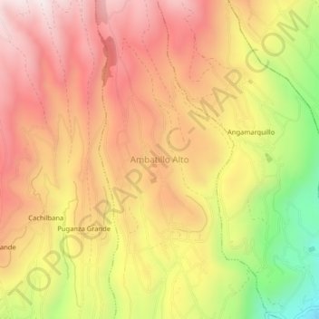 Mappa topografica Ambatillo Alto, altitudine, rilievo