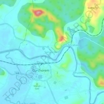 Mappa topografica Sanvordem, altitudine, rilievo