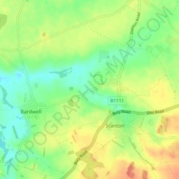 Mappa topografica Stanton Chare, altitudine, rilievo