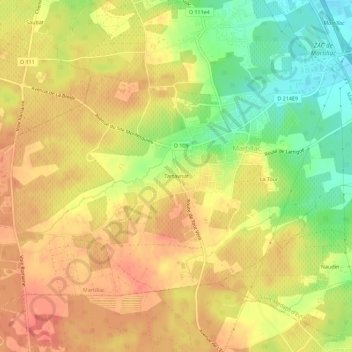 Mappa topografica Tartavisat, altitudine, rilievo