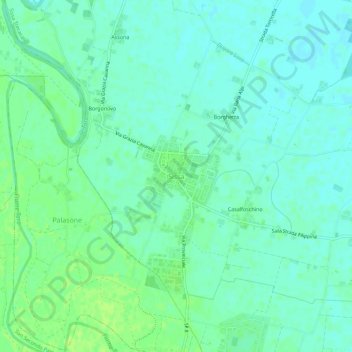 Mappa topografica Sissa, altitudine, rilievo