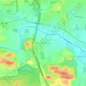 Mappa topografica Manchirevula, altitudine, rilievo