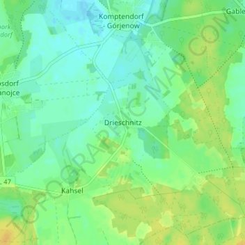 Mappa topografica Drieschnitz, altitudine, rilievo