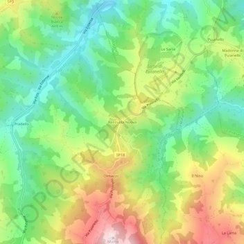 Mappa topografica Banzuola Nuova, altitudine, rilievo