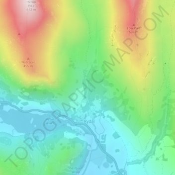 Mappa topografica High Fall, altitudine, rilievo