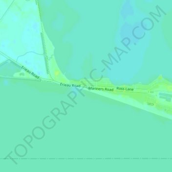 Mappa topografica Erieau, altitudine, rilievo