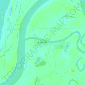 Mappa topografica Kwethluk, altitudine, rilievo