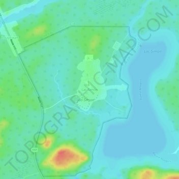 Mappa topografica Lac-Simon, altitudine, rilievo