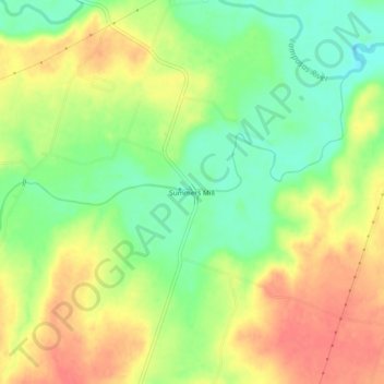 Mappa topografica Summers Mill, altitudine, rilievo