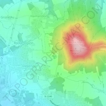 Mappa topografica Nürnberg-Blick, altitudine, rilievo