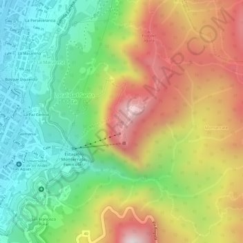 Mappa topografica Cerro de Monserrate, altitudine, rilievo