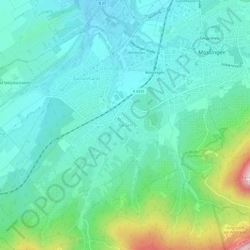 Mappa topografica Belsen, altitudine, rilievo