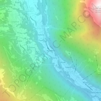 Mappa topografica Roccabella, altitudine, rilievo