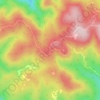 Mappa topografica Materazzelli, altitudine, rilievo