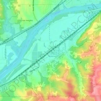 Mappa topografica Morris, altitudine, rilievo